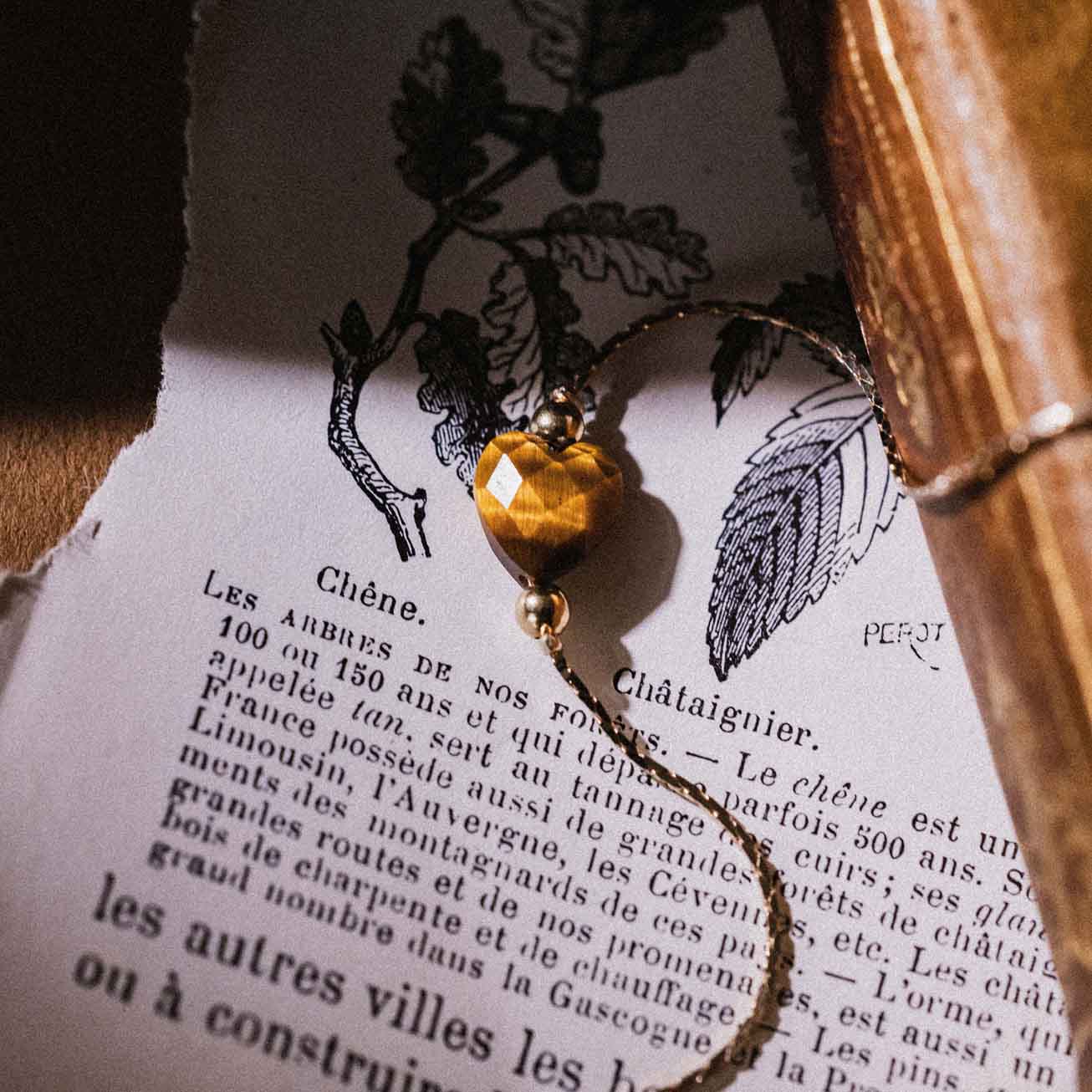 Bracciale cuore pietra occhio di tigre