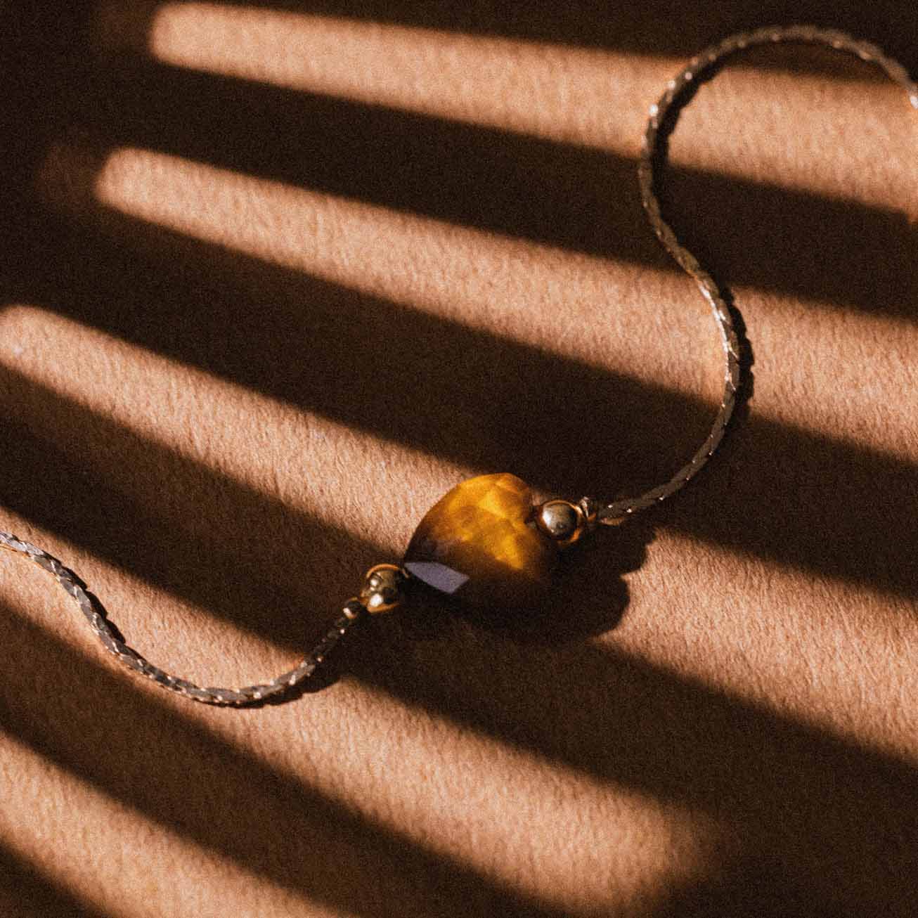 Bracciale cuore pietra occhio di tigre