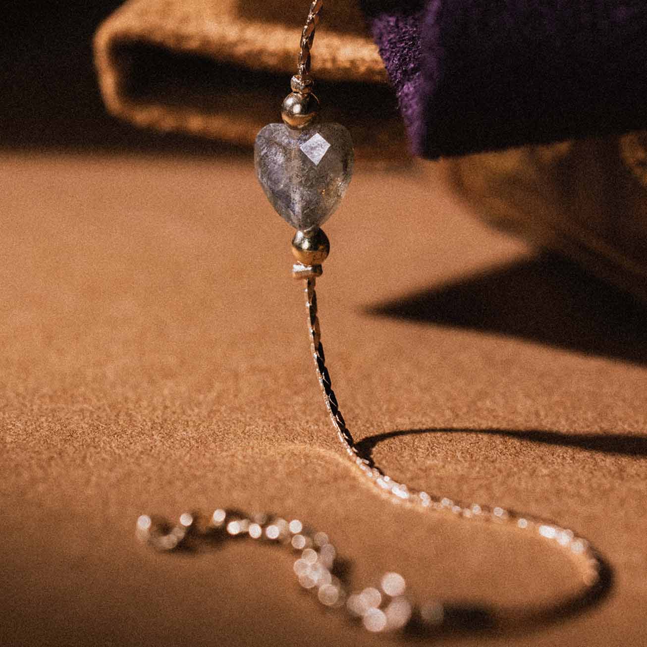 Bracciale cuore pietra labradorite