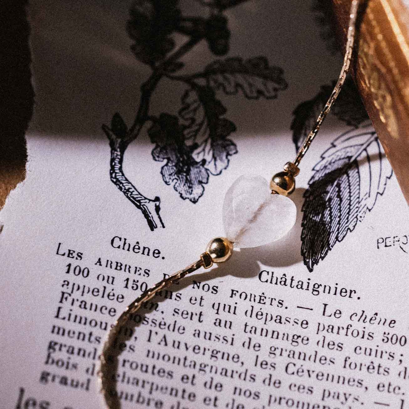 Bracciale cuore pietra cristallo di roccia