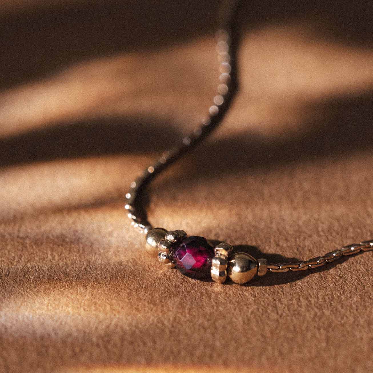 Collana pietra di nascita granato - Gennaio